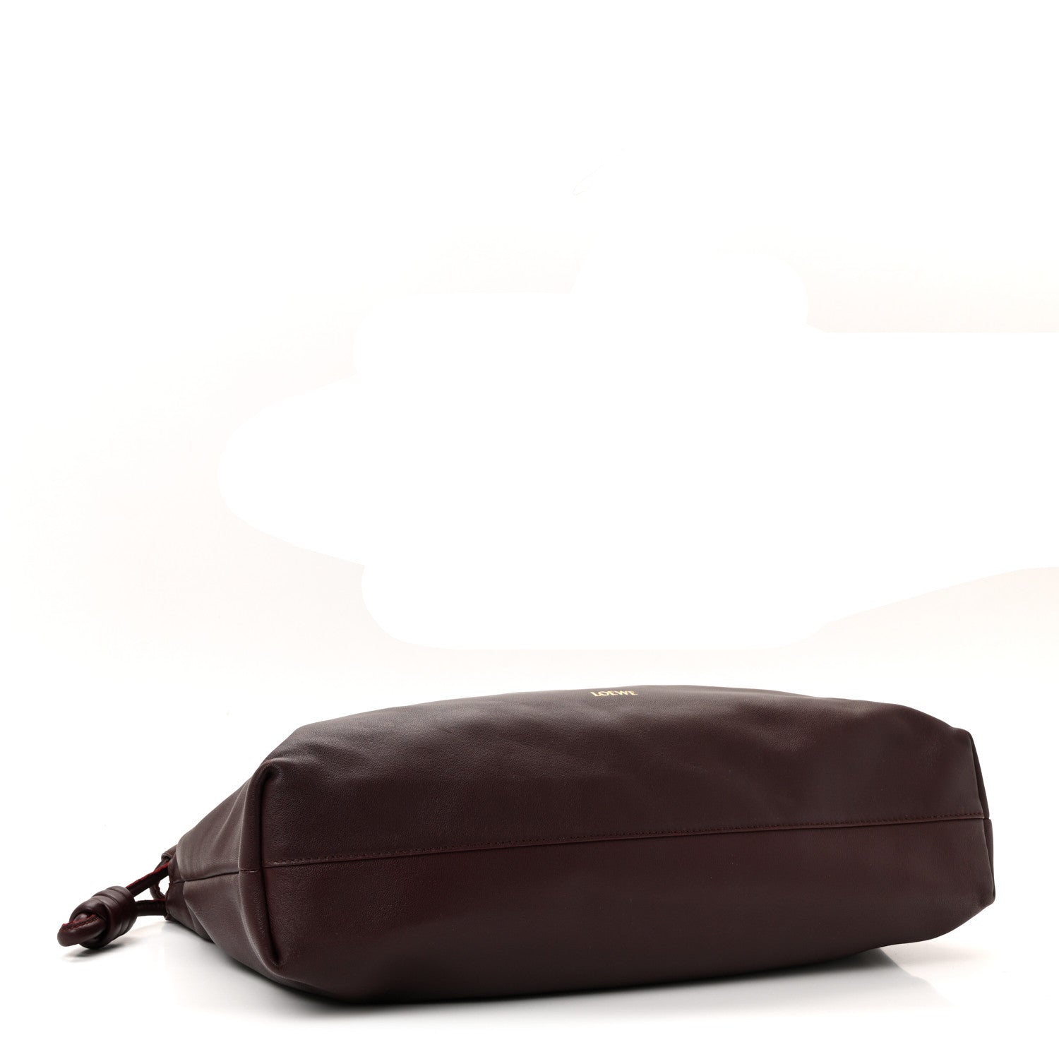 Mellow Nappa Donut Chain Large Flamenco Knot Clutch Dark Burgundy