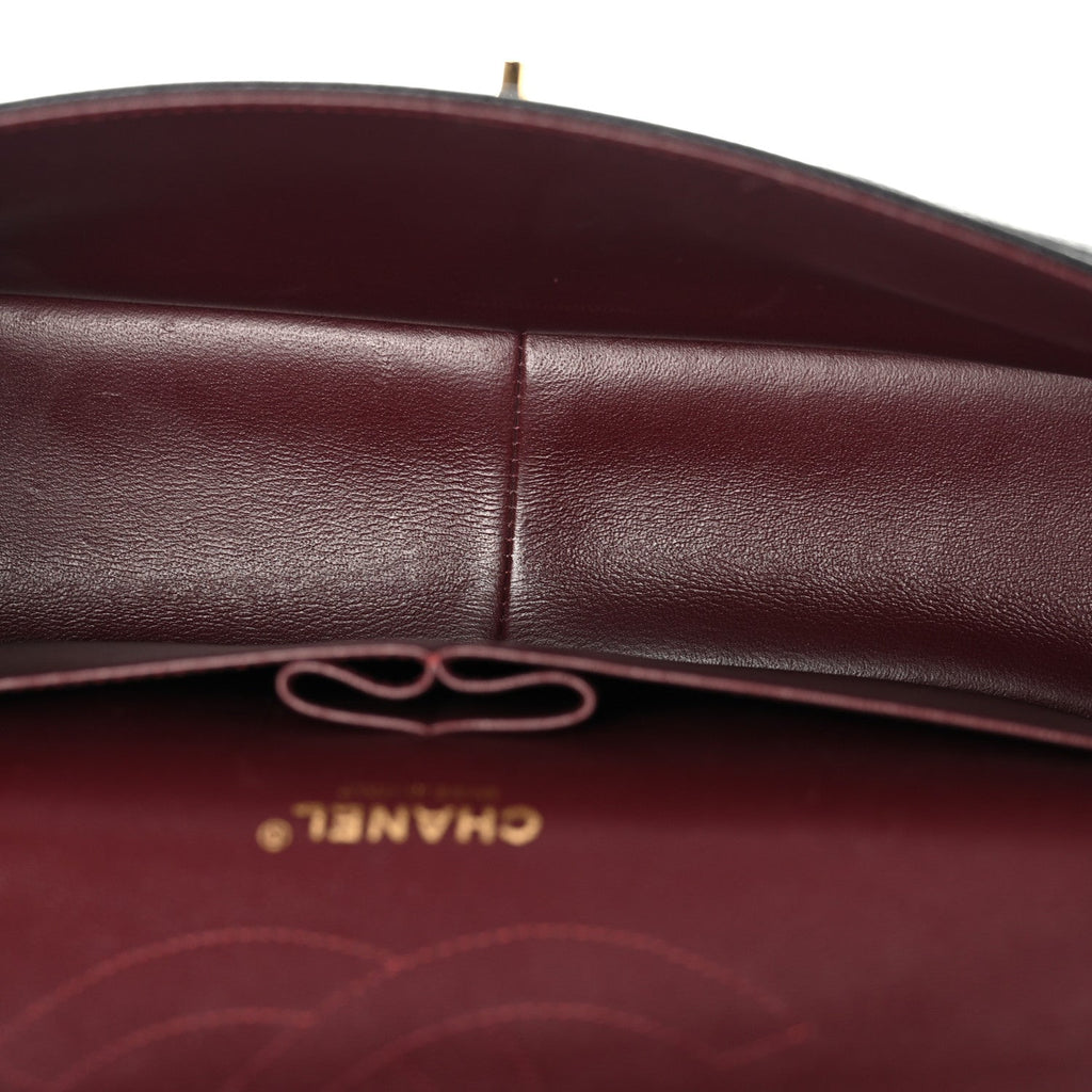 Caviar Quilted Jumbo Double Flap Black