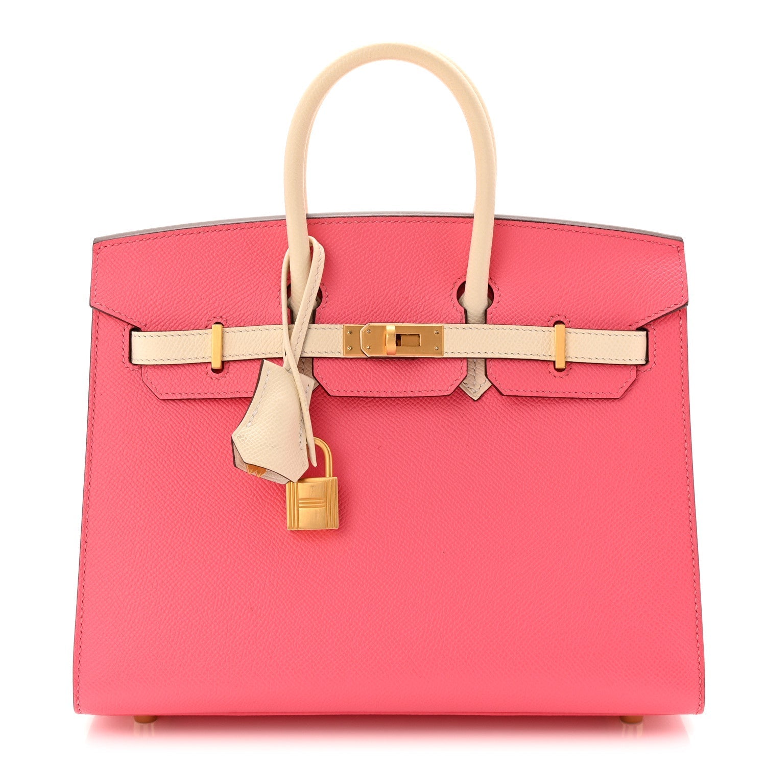 Epsom Horseshoe Birkin Sellier 25 Rose Azalee Nata