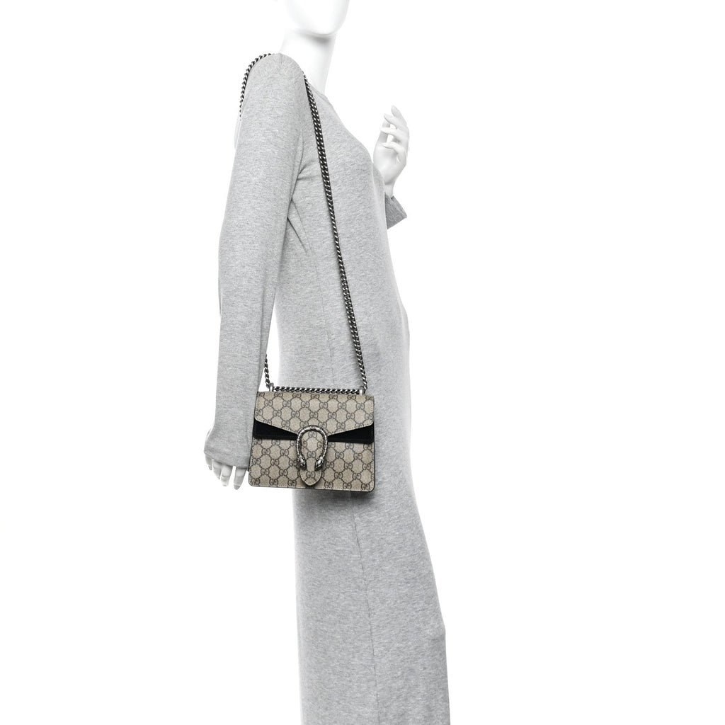 GG Supreme Monogram Mini Dionysus Shoulder Bag Black