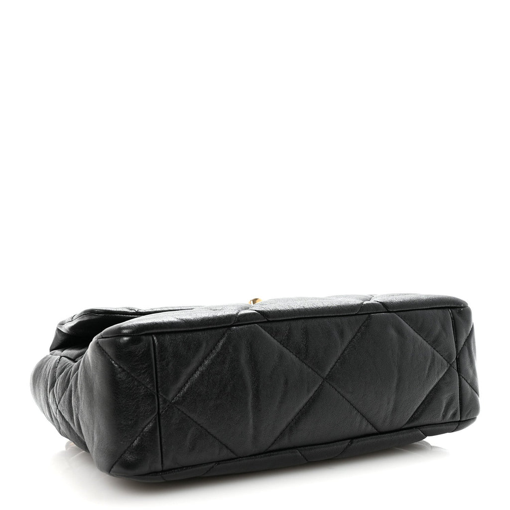 Goatskin Quilted Large Chanel 19 Flap Black