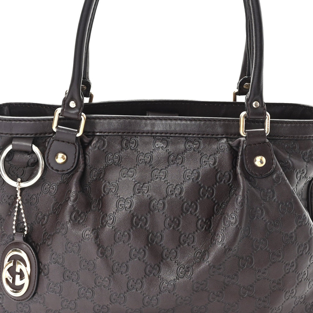 Guccissima Medium Sukey Top Handle Tote Chocolate