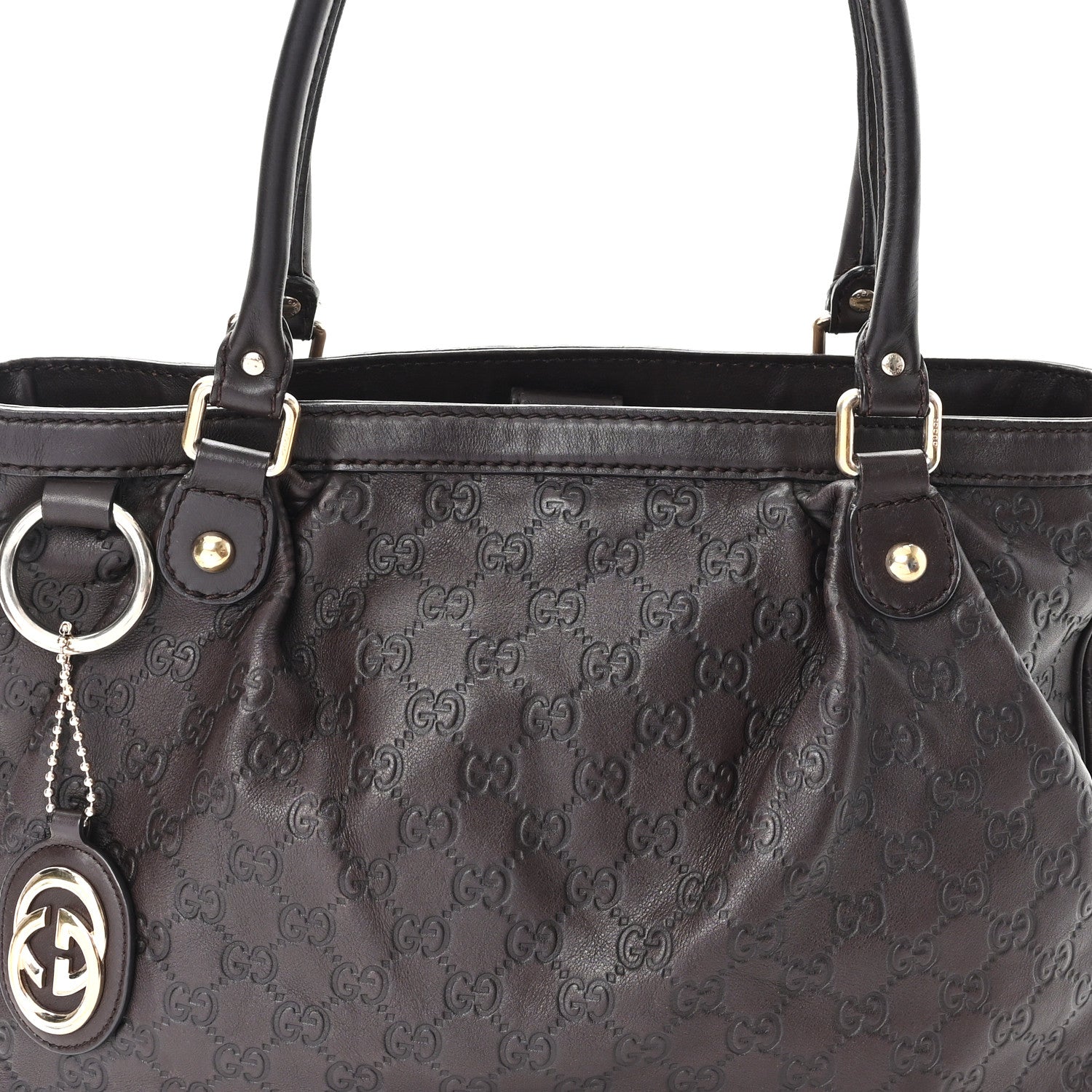 Guccissima Medium Sukey Top Handle Tote Chocolate