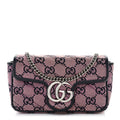 Monogram Multicolor Matelasse Diagonal Super Mini GG Marmont Shoulder Bag Pink Blue