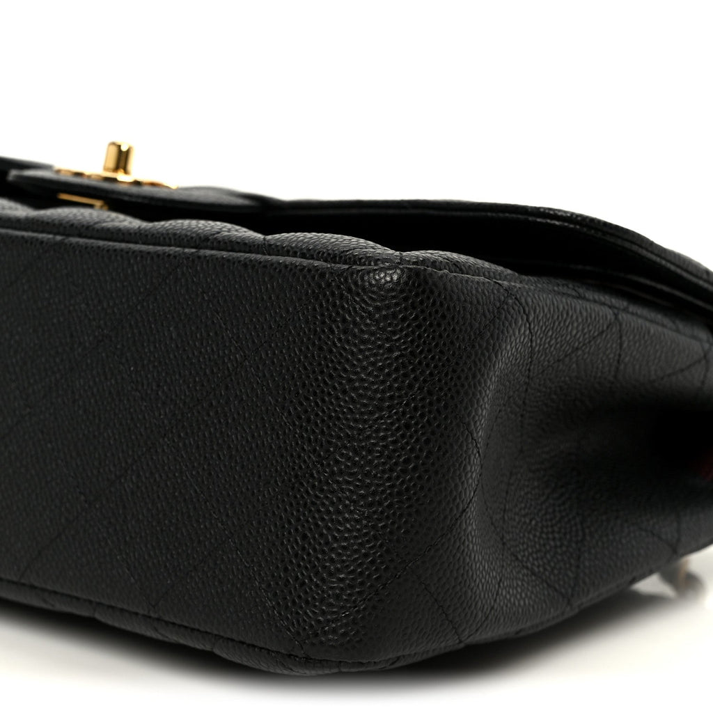 Caviar Quilted Jumbo Double Flap Black