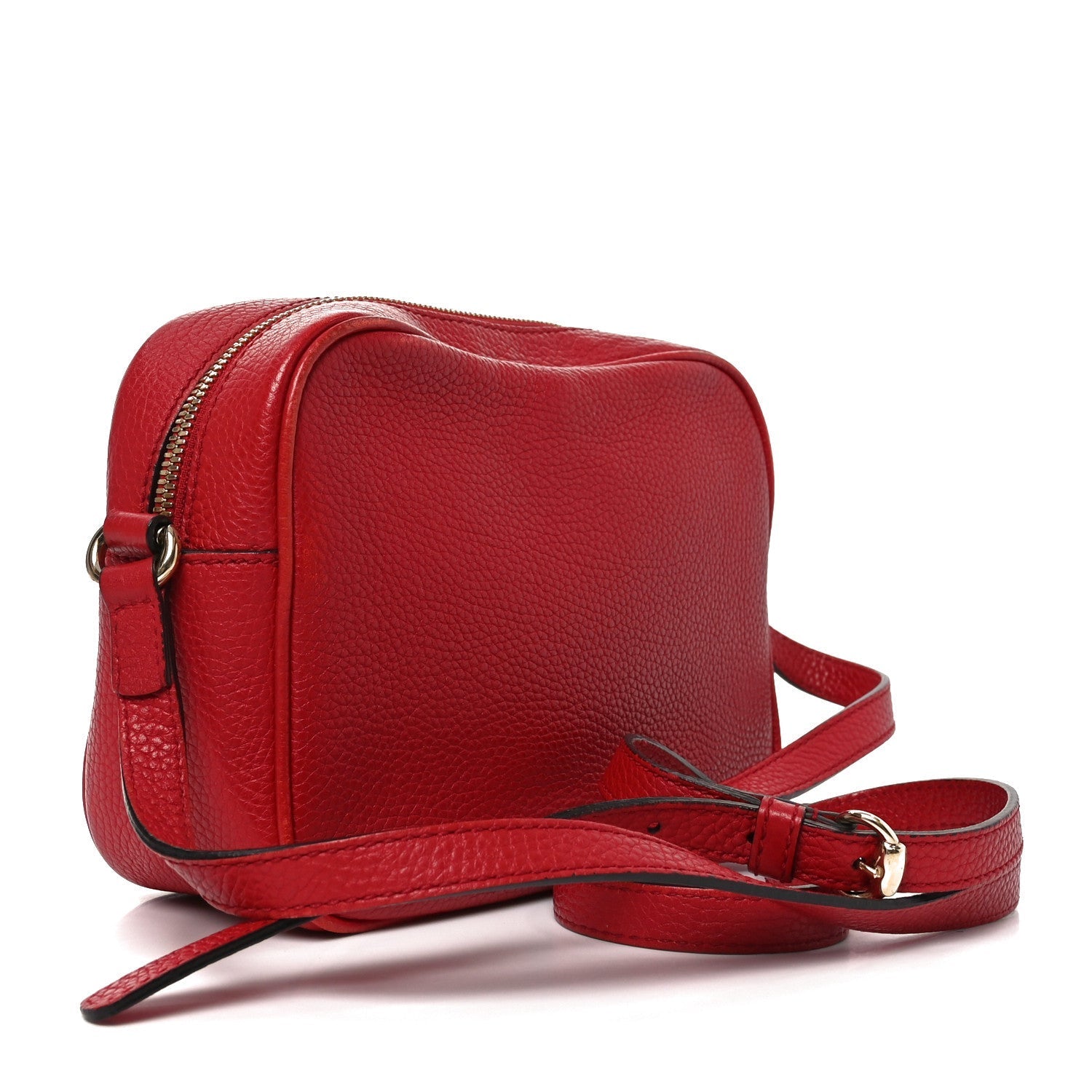 Pebbled Calfskin Small Soho Disco Bag Vibrant Red