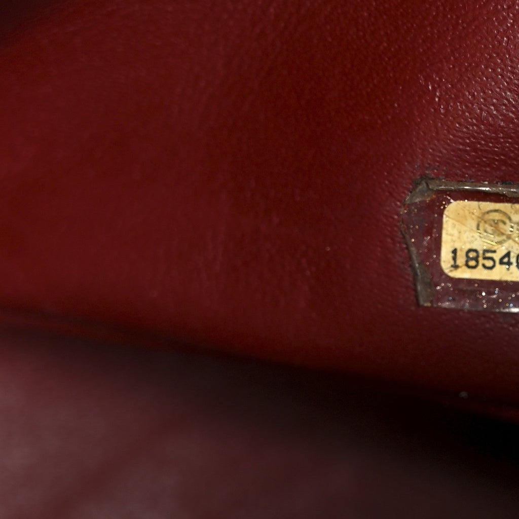 Caviar Quilted Jumbo Double Flap Dark Red