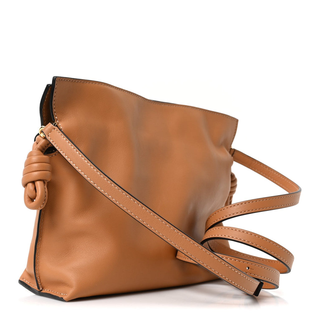 Nappa Calfskin Medium Flamenco Knot Clutch Warm Desert