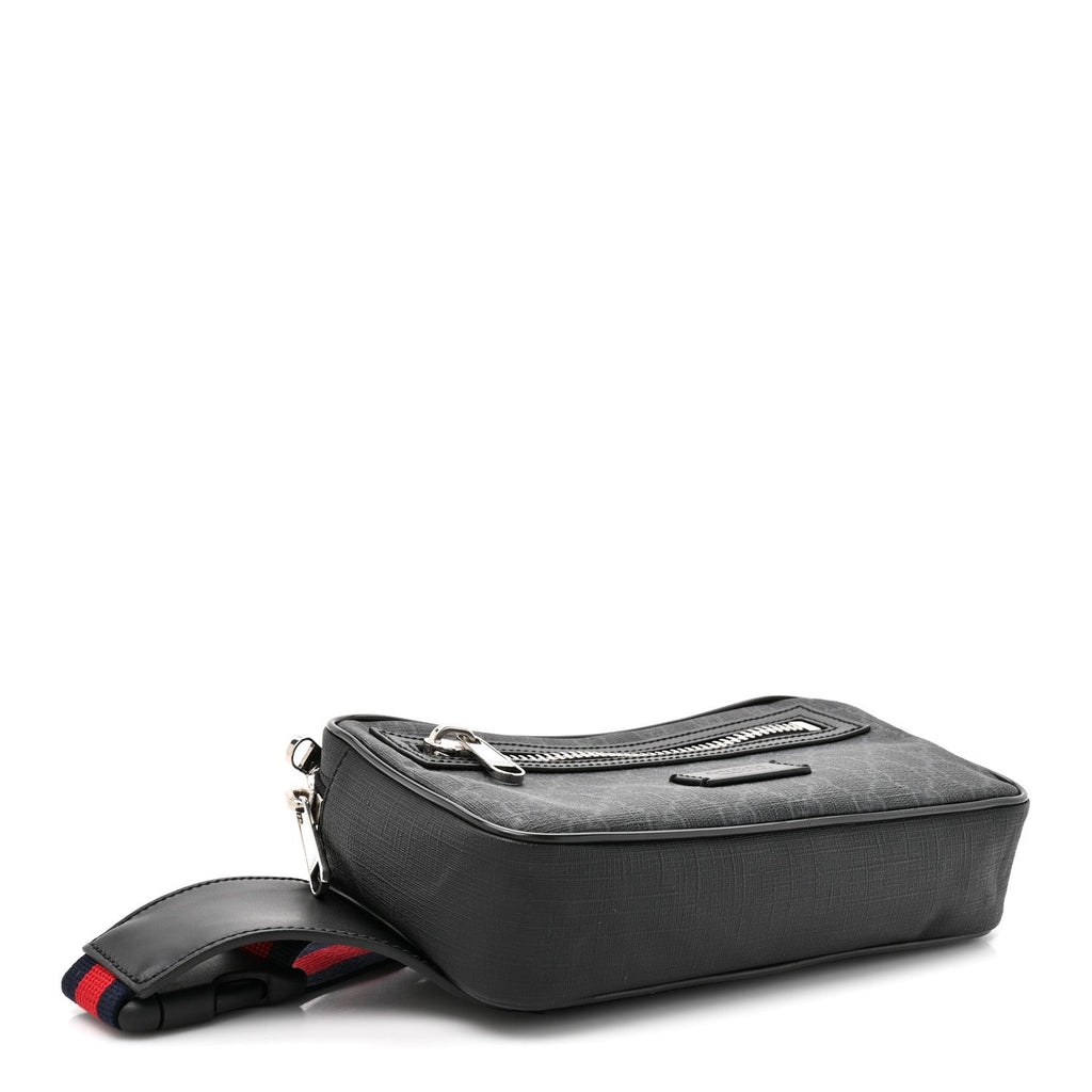 Soft GG Supreme Monogram Web Belt Bag Black Grey