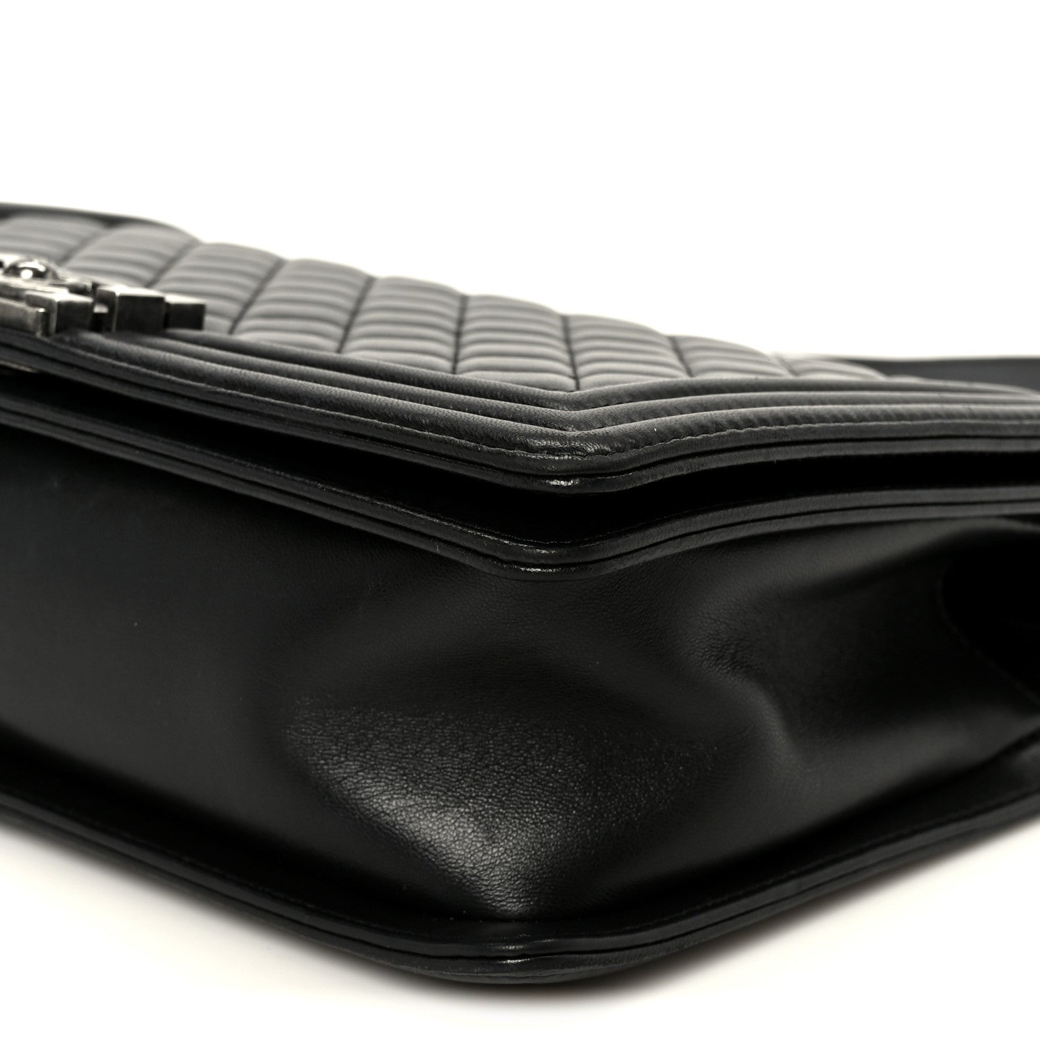 Calfskin Quilted Medium Boy Flap Black