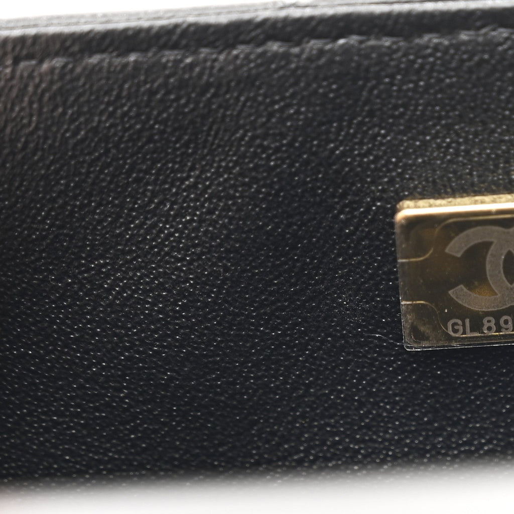 Lambskin Quilted Mini Rectangular Flap Black