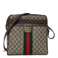 GG Supreme Monogram Web Medium Ophidia Messenger Bag Brown