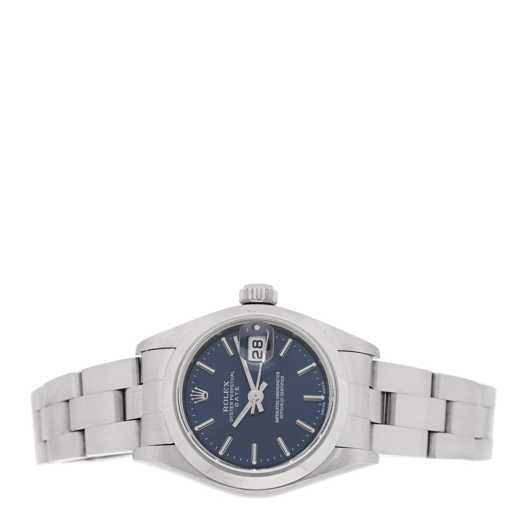 Stainless Steel 26mm Oyster Perpetual Date Watch Blue 79160