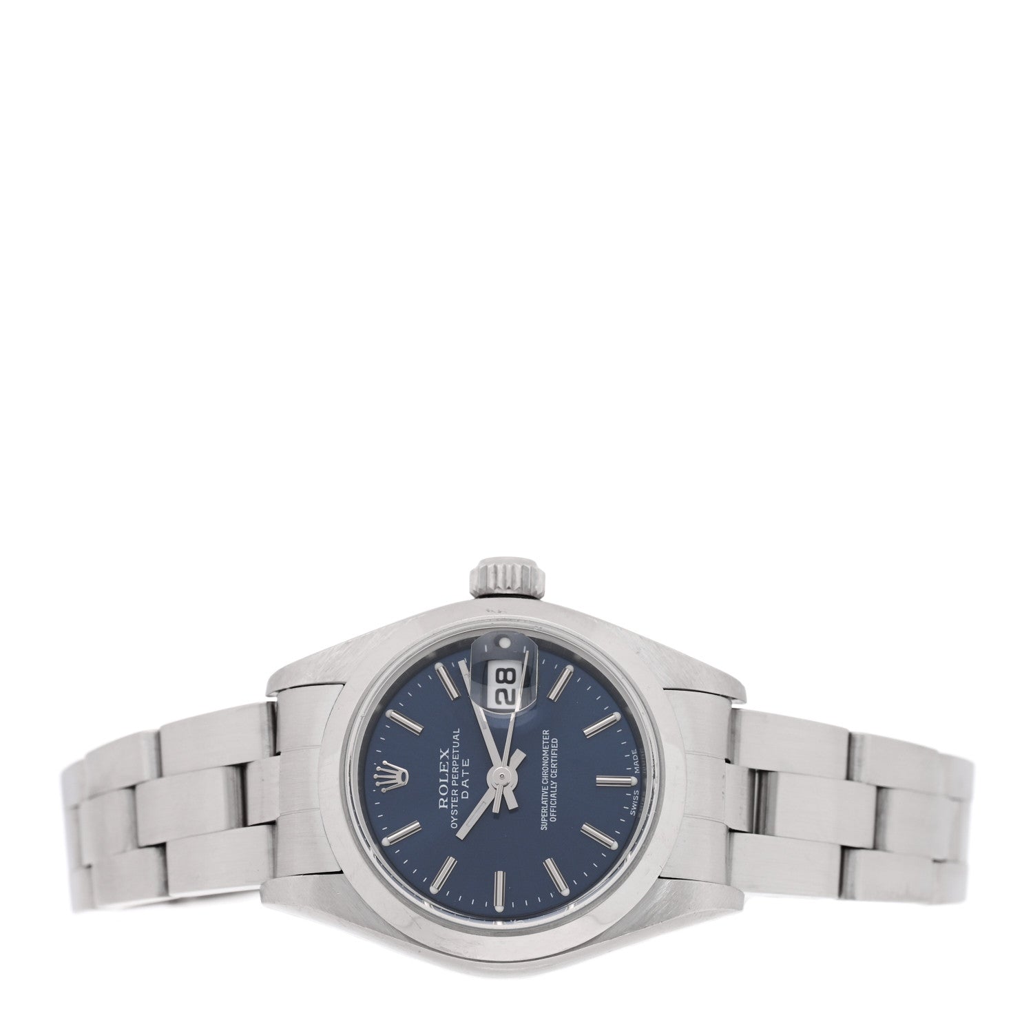 Stainless Steel 26mm Oyster Perpetual Date Watch Blue 79160