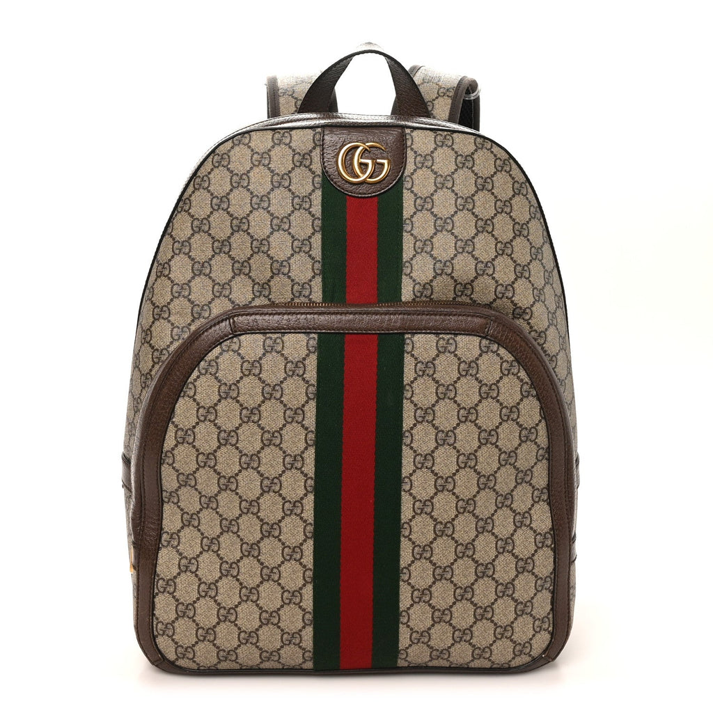 GG Supreme Monogram Medium Ophidia Day Backpack Brown