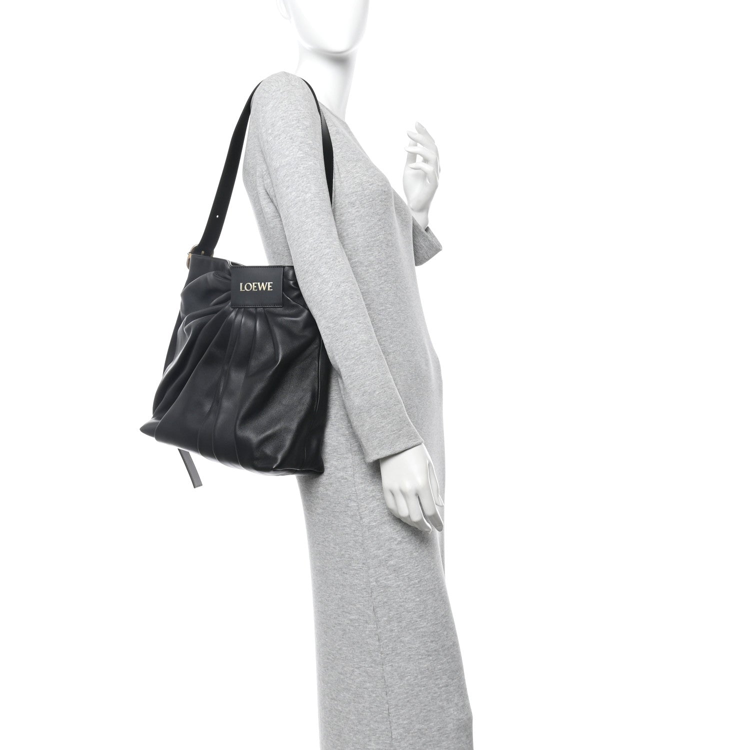 Mellow Nappa Draped Tote Black