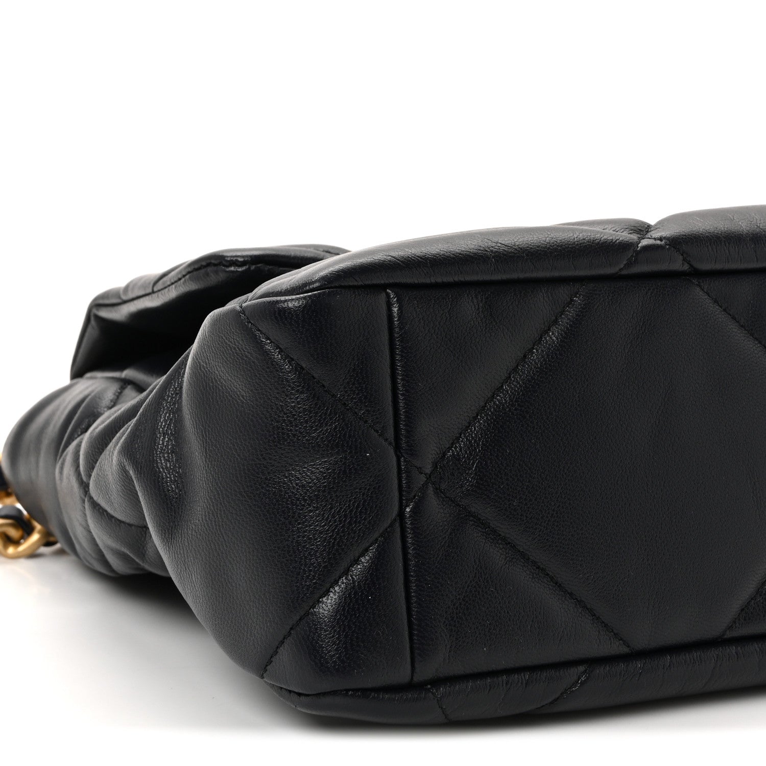 Goatskin Quilted Large Chanel 19 Flap Navy Blue