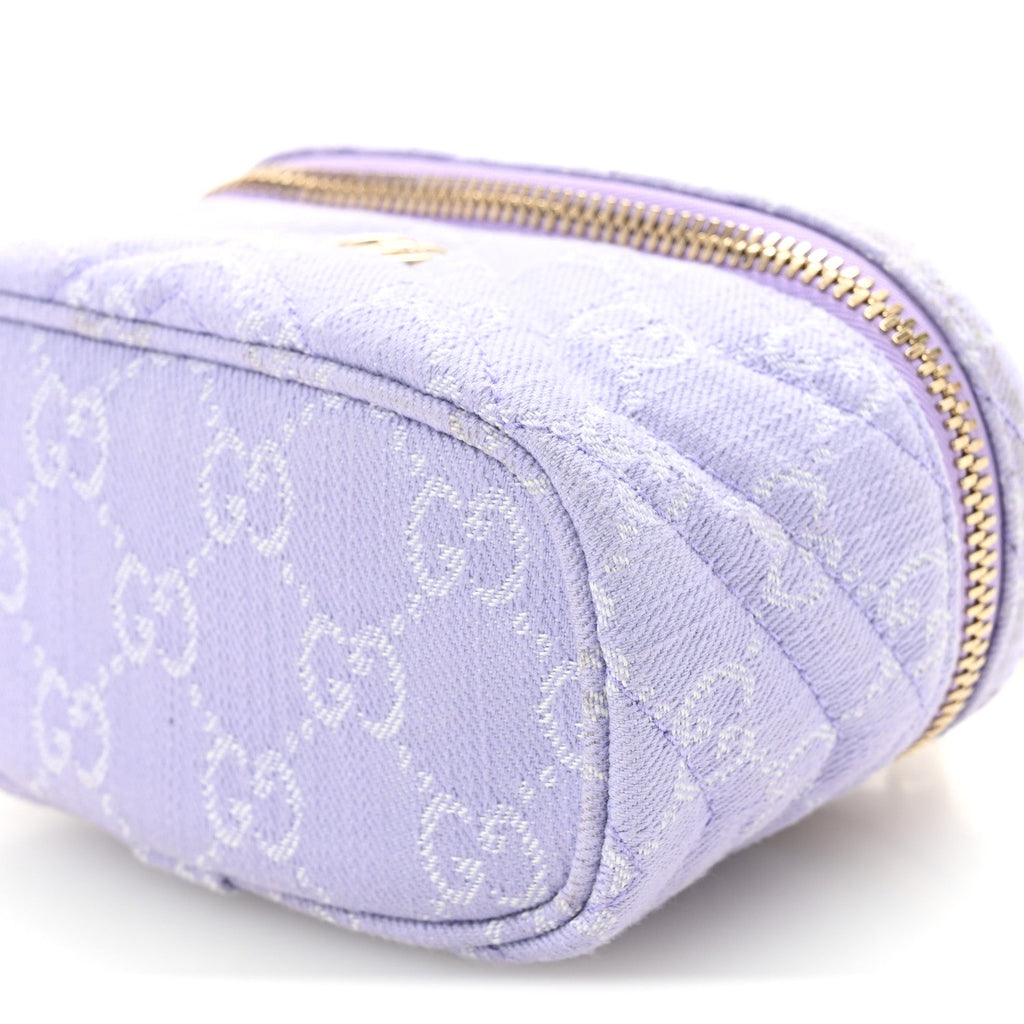 Denim GG Monogram Nano GG Marmont Vanity Bag Light Purple
