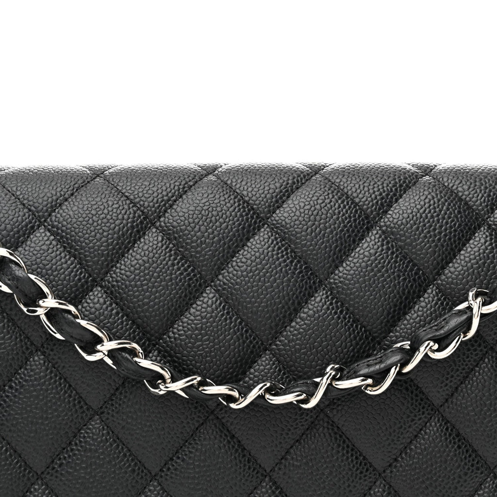Caviar Quilted Maxi Double Flap Black