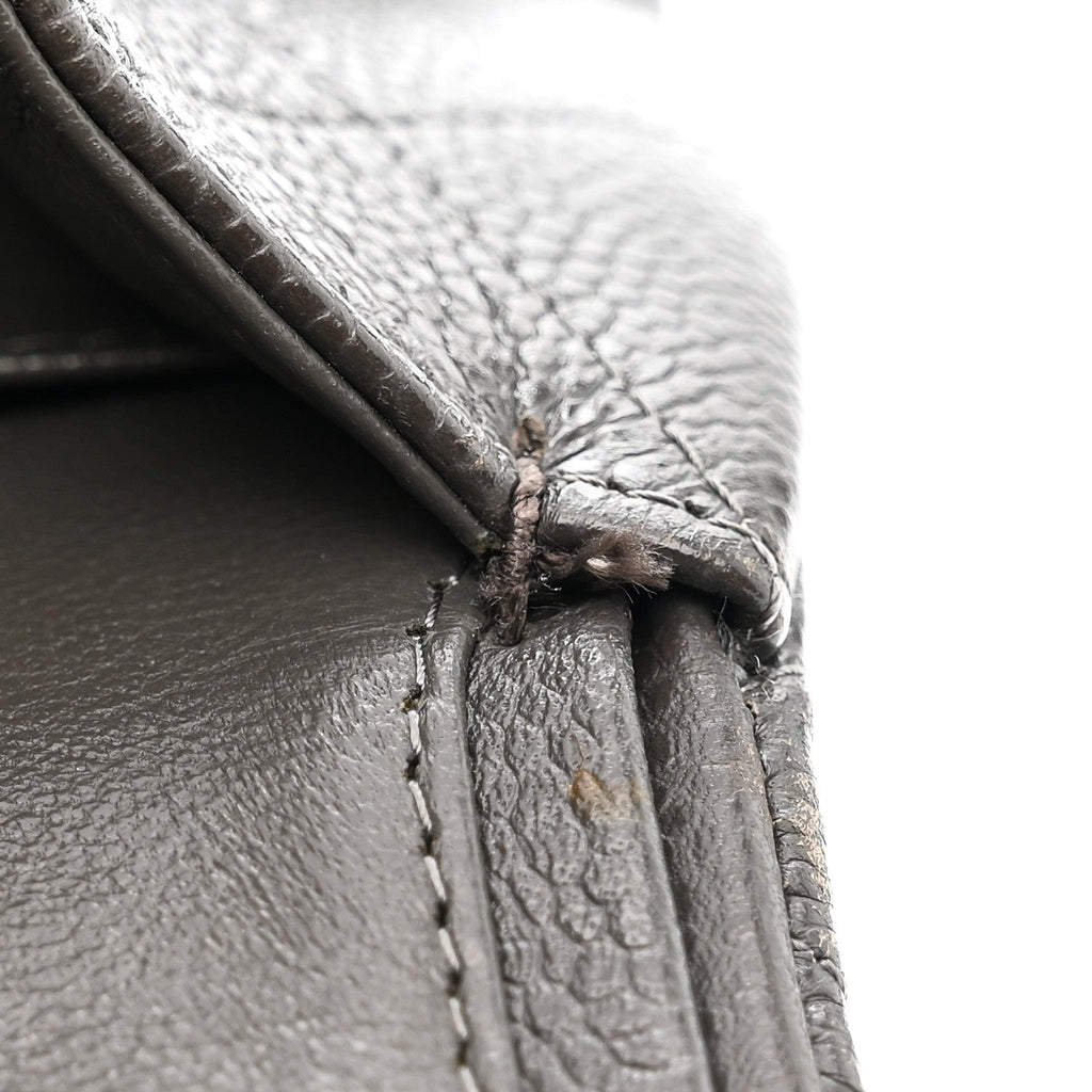 Caviar Quilted Jumbo Double Flap Grey