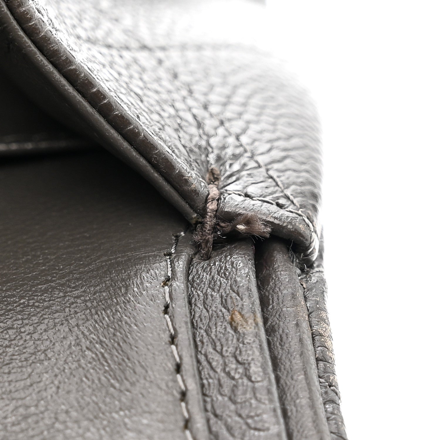 Caviar Quilted Jumbo Double Flap Grey