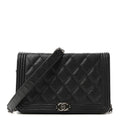 Caviar Quilted Boy Wallet On Chain WOC Black