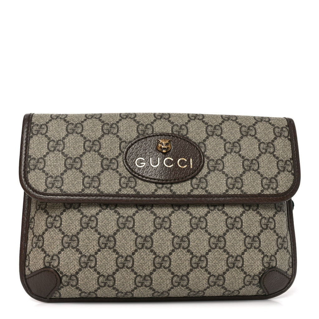 GG Supreme Monogram Neo Vintage Web Belt Bag Brown