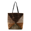Shearling Large Puzzle Fold Tote Multicolor