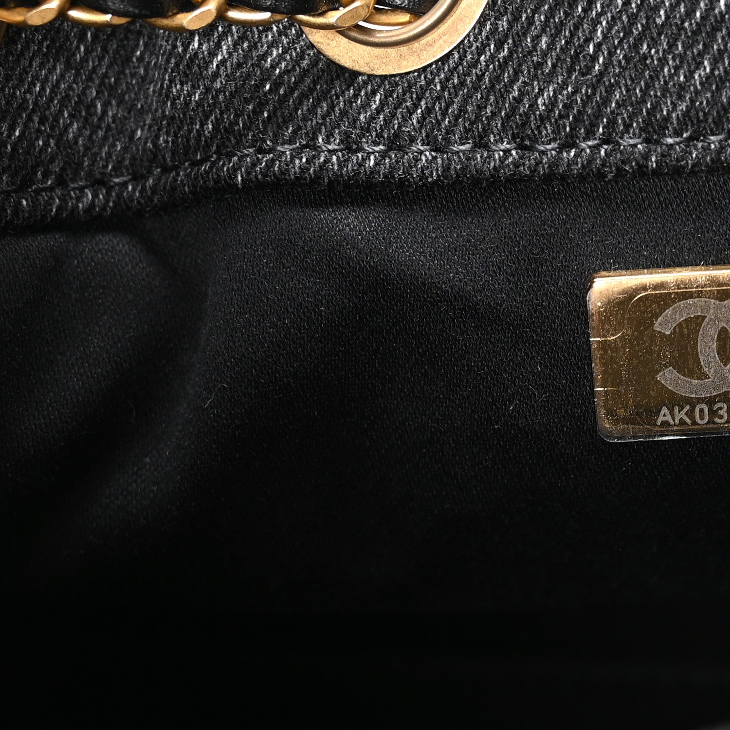 Washed Denim Quilted Mini Chanel 25 Handbag Black