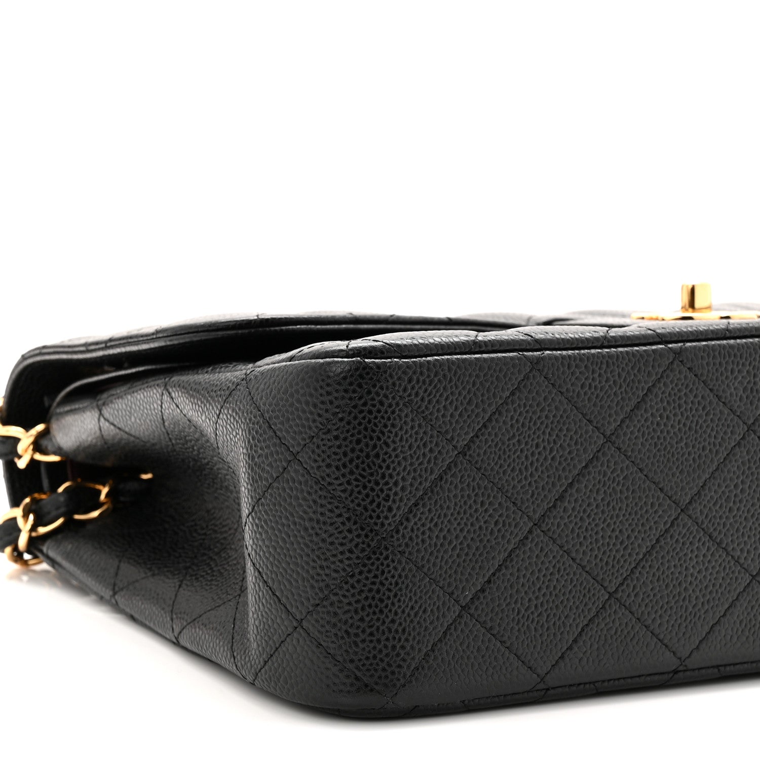 Caviar Quilted Jumbo Double Flap Black