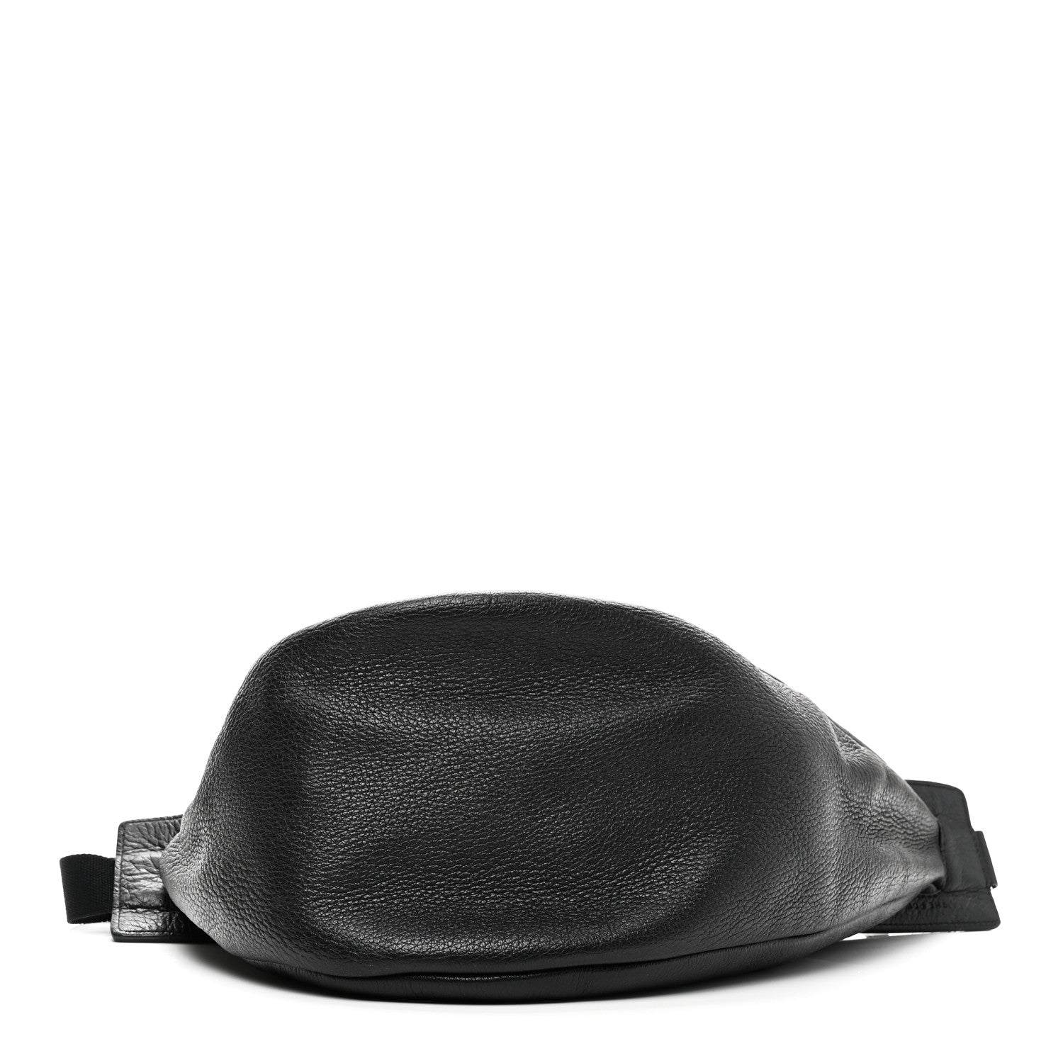 Grained Calfskin Large Slouchy Banana Bag Black