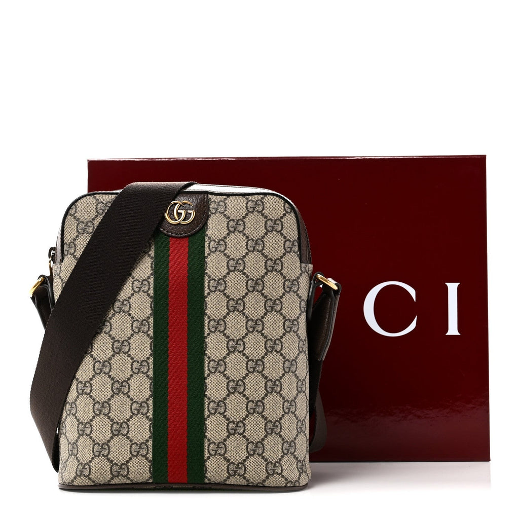 GG Supreme Monogram Web Small Ophidia Slingbag Beige Ebony New Acero