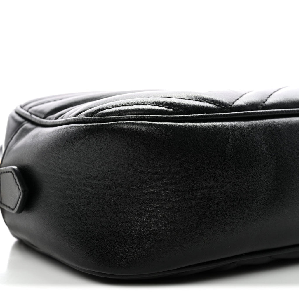 Calfskin Matelasse Small GG Marmont Chain Shoulder Bag Black