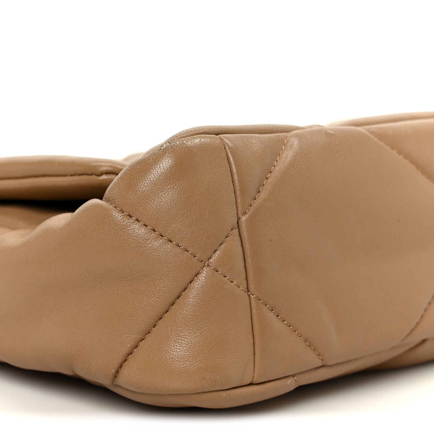 Lambskin Quilted Medium Chanel 19 Flap Dark Beige
