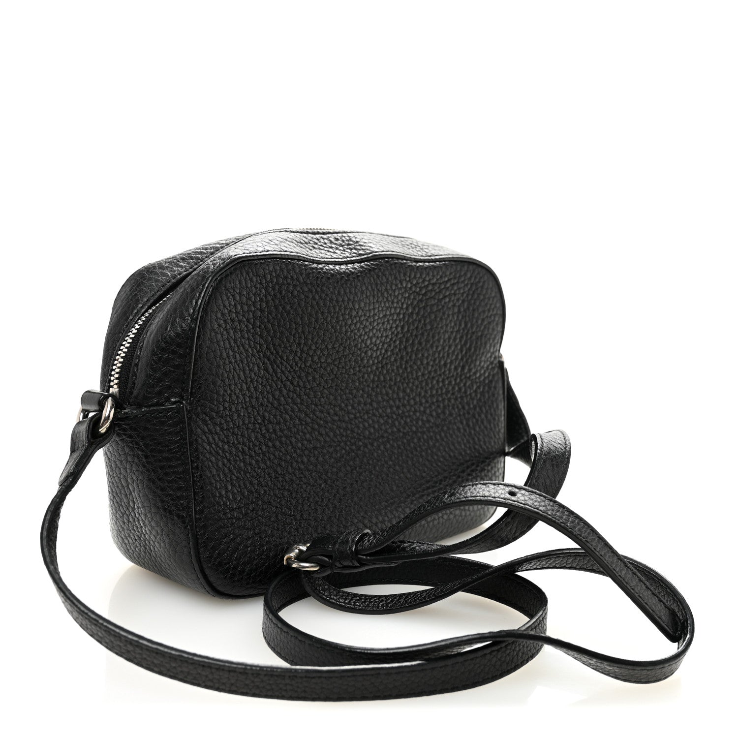 Pebbled Calfskin Studded Small Soho Disco Bag Black
