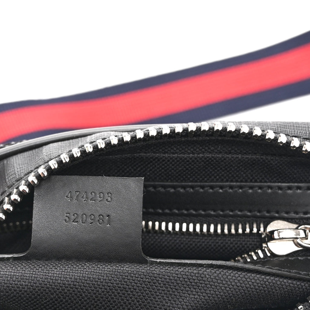 Soft GG Supreme Monogram Web Belt Bag Black Grey