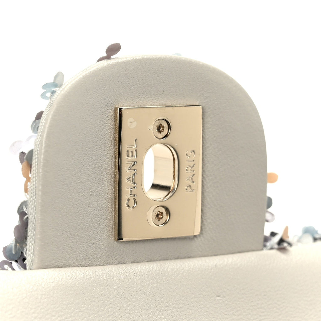 Sequin Mini Flap Gray Black White Pearly White