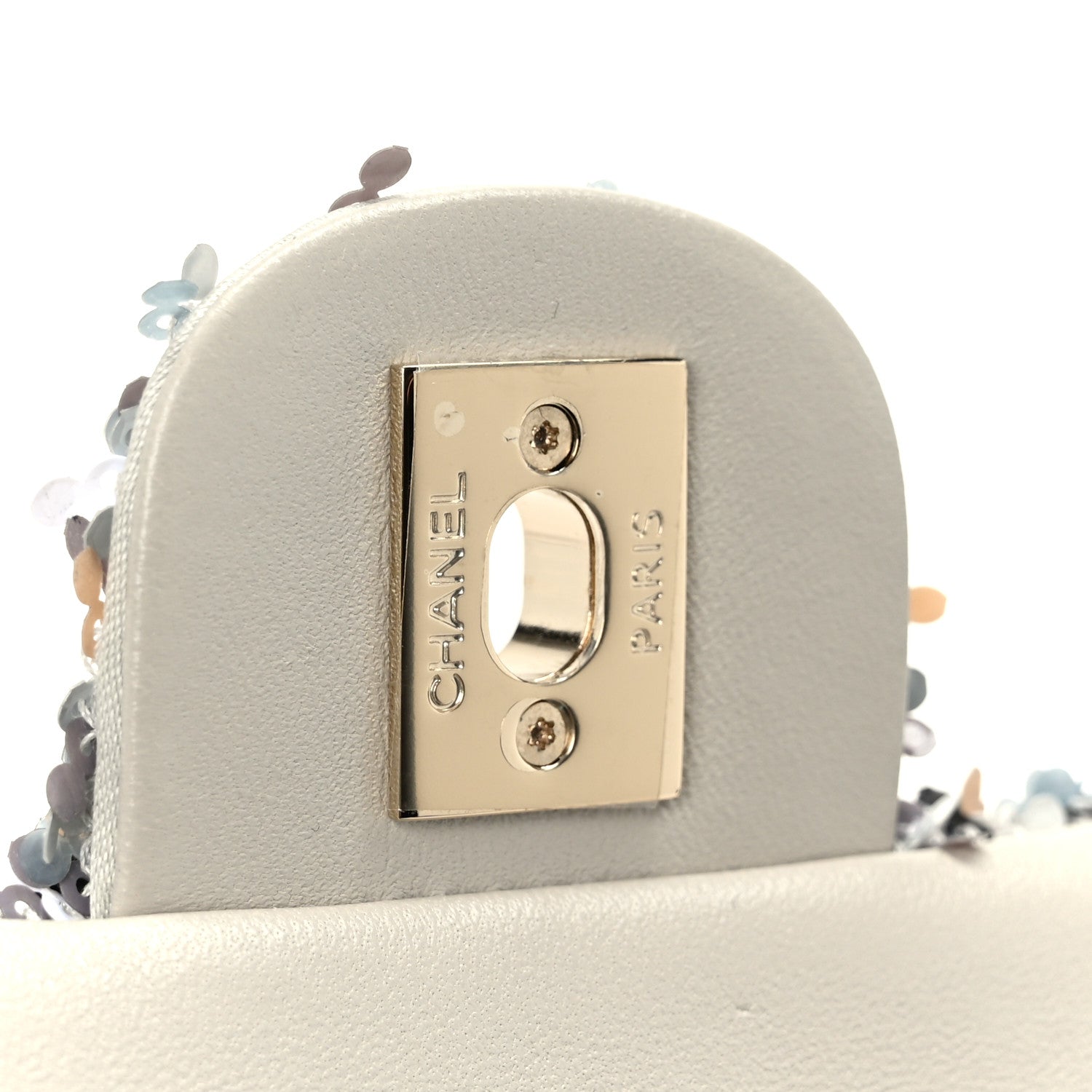 Sequin Mini Flap Gray Black White Pearly White