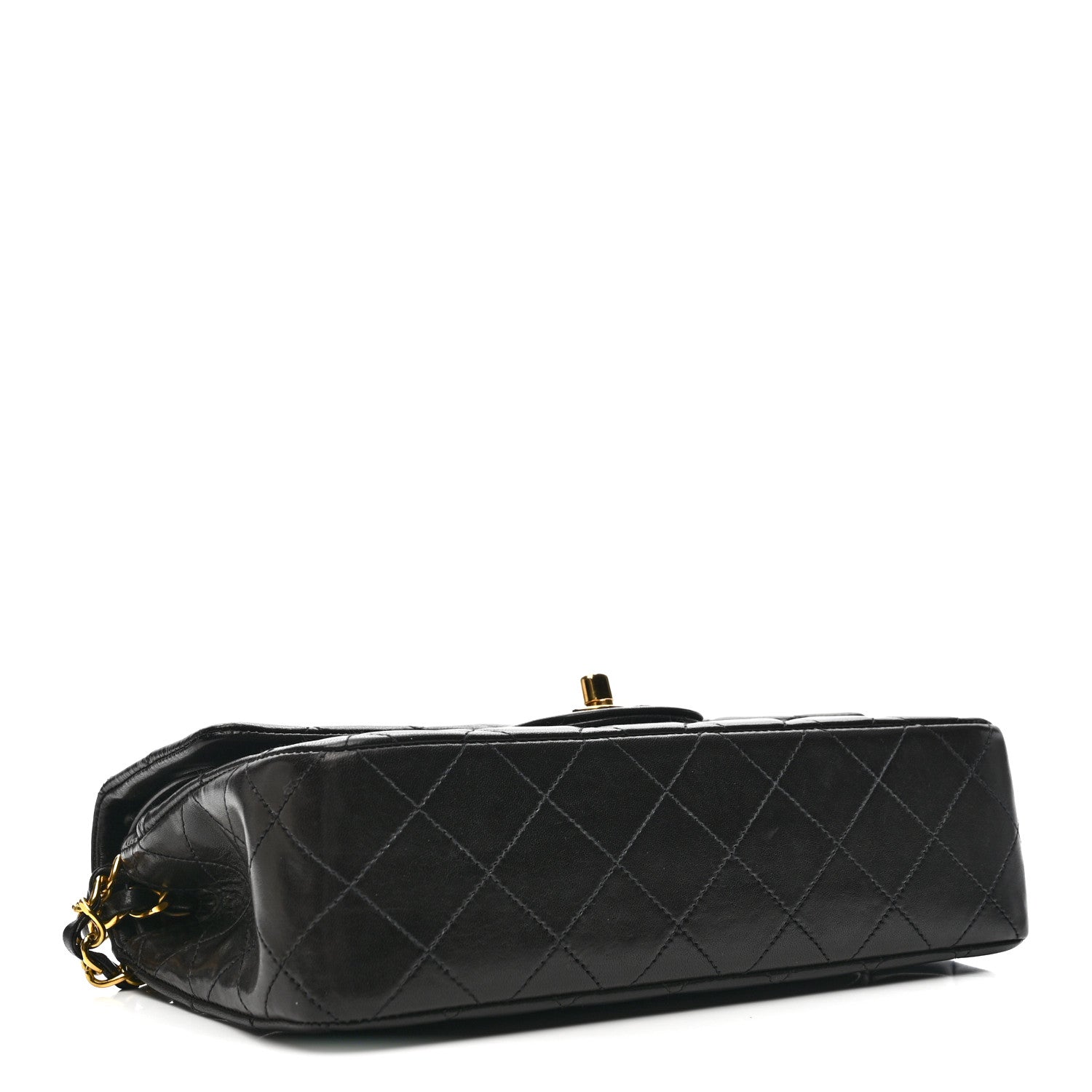 Lambskin Quilted Small Double Flap Black