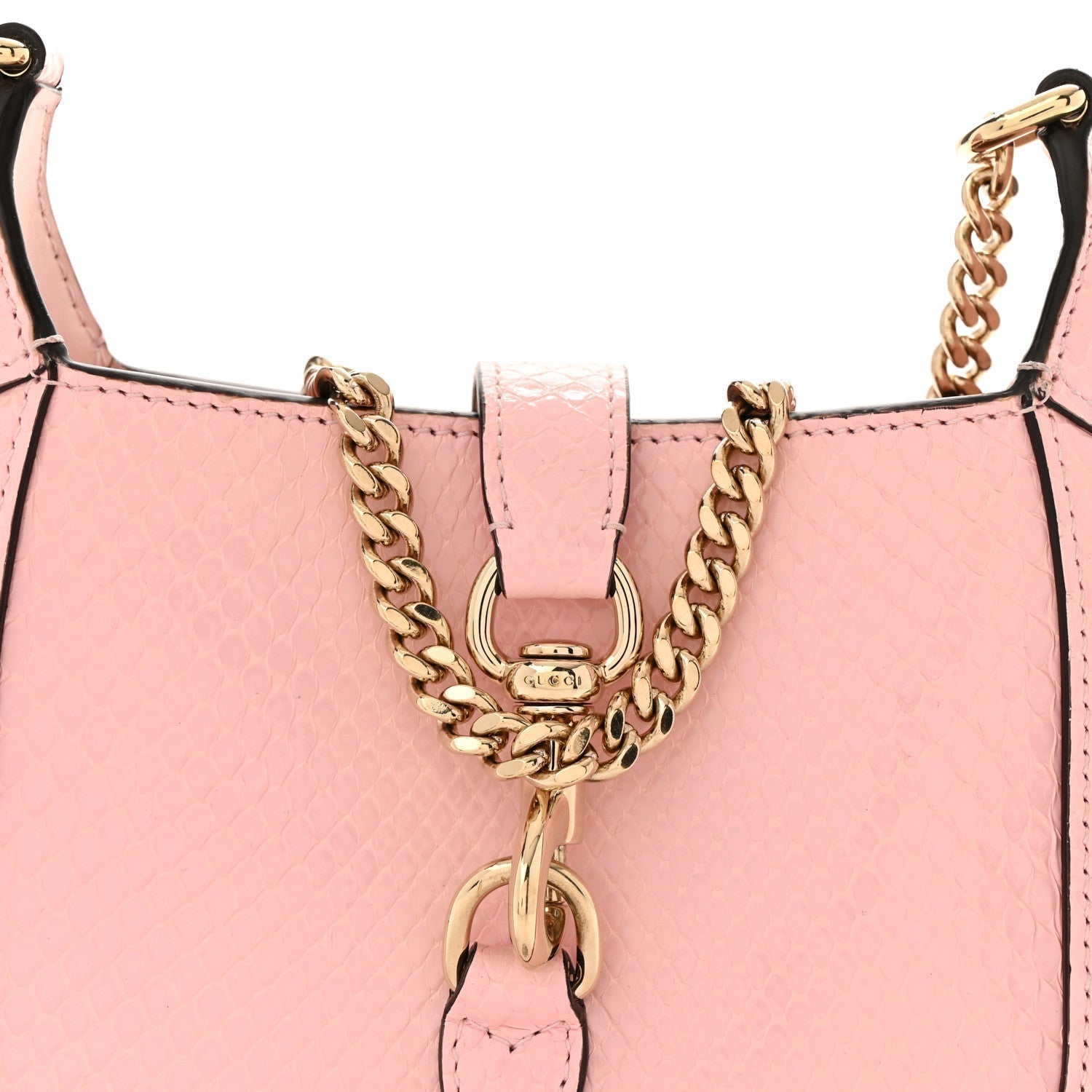 Snakeskin Mini Jackie Notte Bag Pink