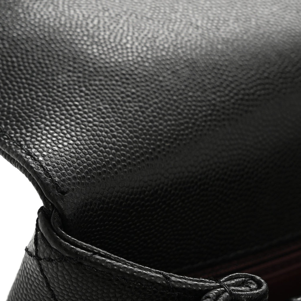 Caviar Quilted Small Coco Chain Handle Flap Black