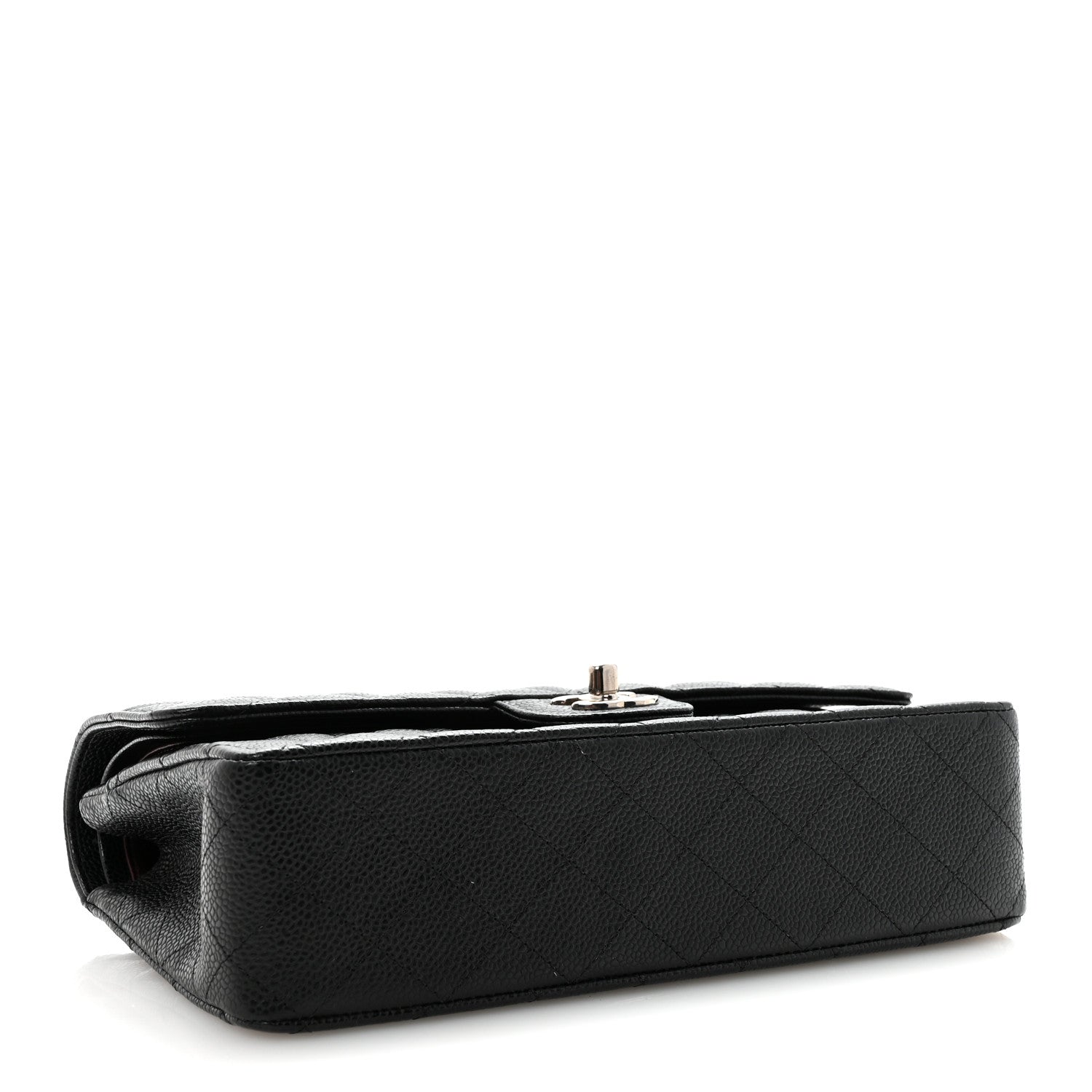 Caviar Quilted Medium Double Flap Black