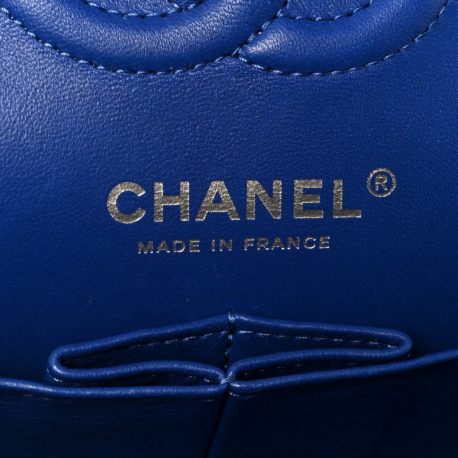 Caviar Quilted Small Double Flap Blue