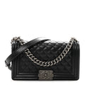 Caviar Quilted Medium Boy Flap Black