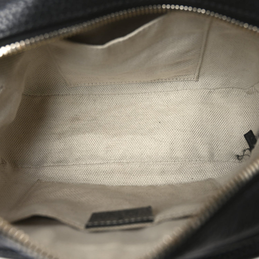 Pebbled Calfskin Small Soho Disco Bag Black
