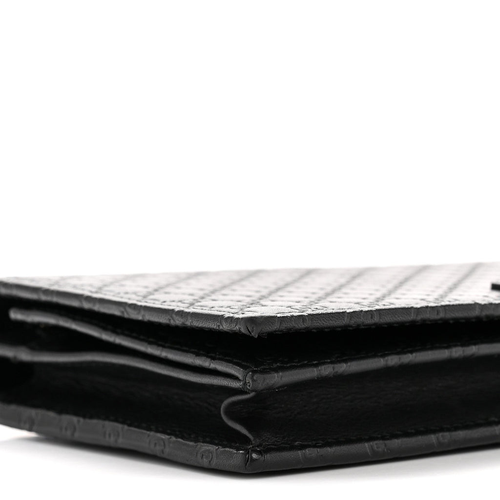 Microguccissima Crossbody Wallet Black