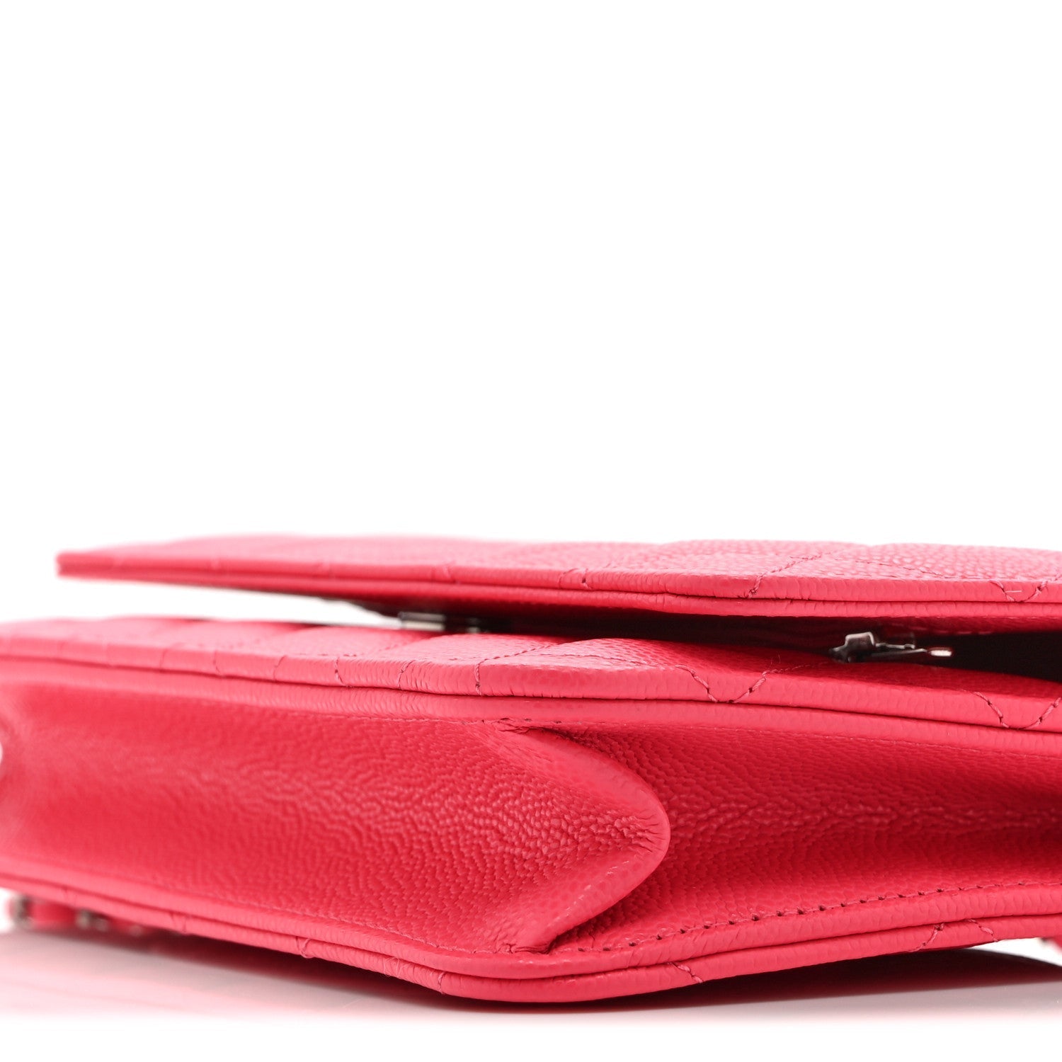 Caviar Quilted Wallet on Chain WOC Dark Pink