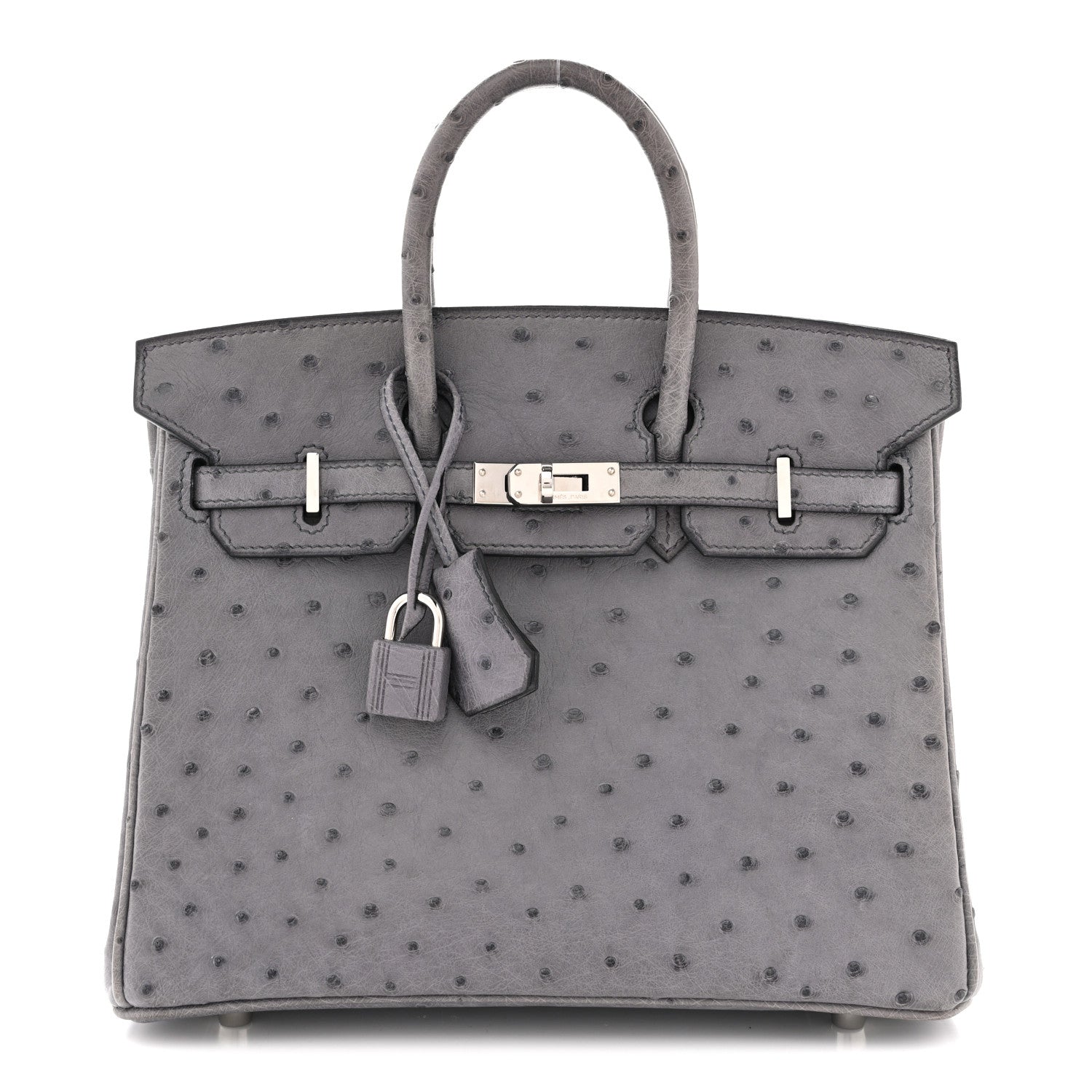 Ostrich Birkin 25 Gris Agate