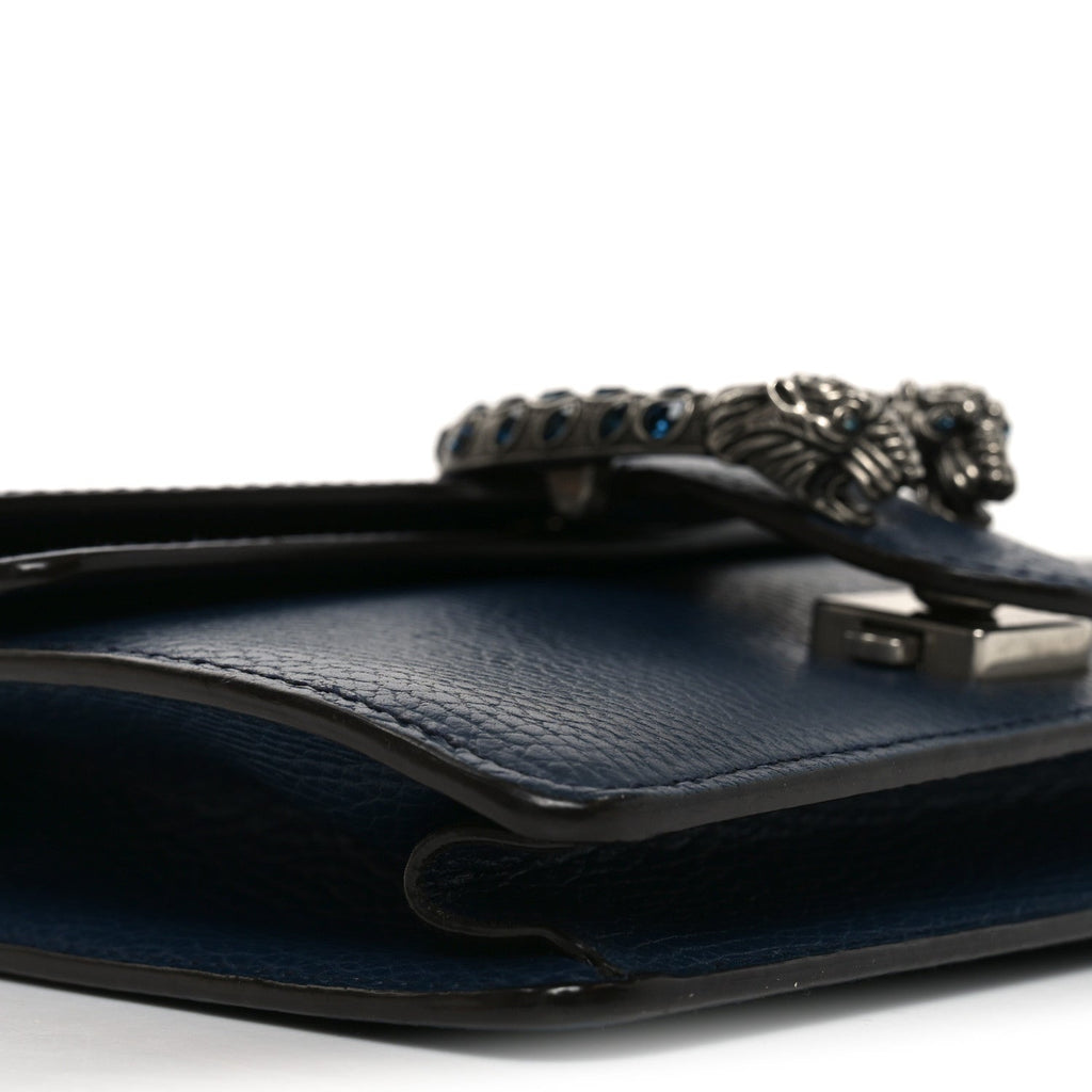 Dollar Calfskin Crystal Mini Dionysus Shoulder Bag Blue Agata Montana Sapphire