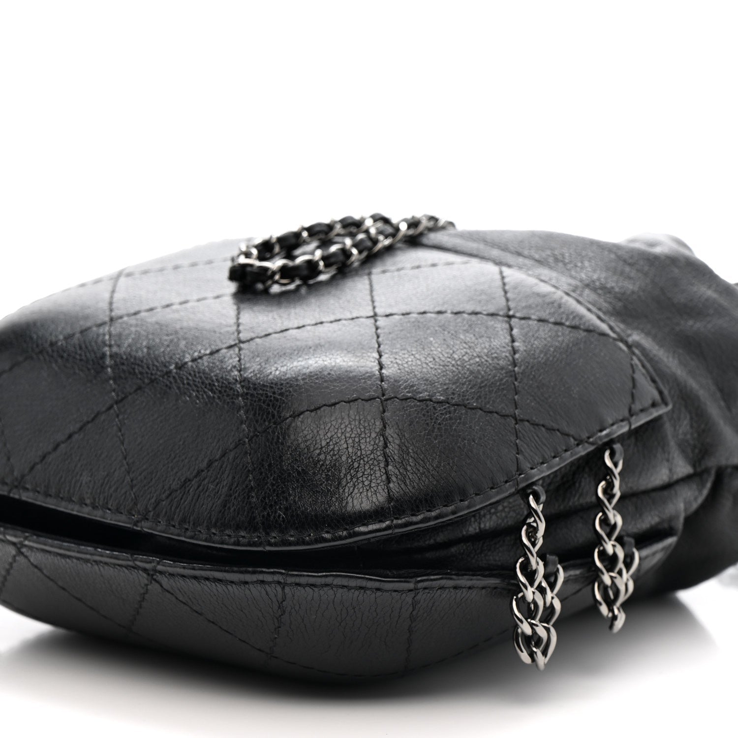 Calfskin Quilted Small Gabrielle Bucket Black